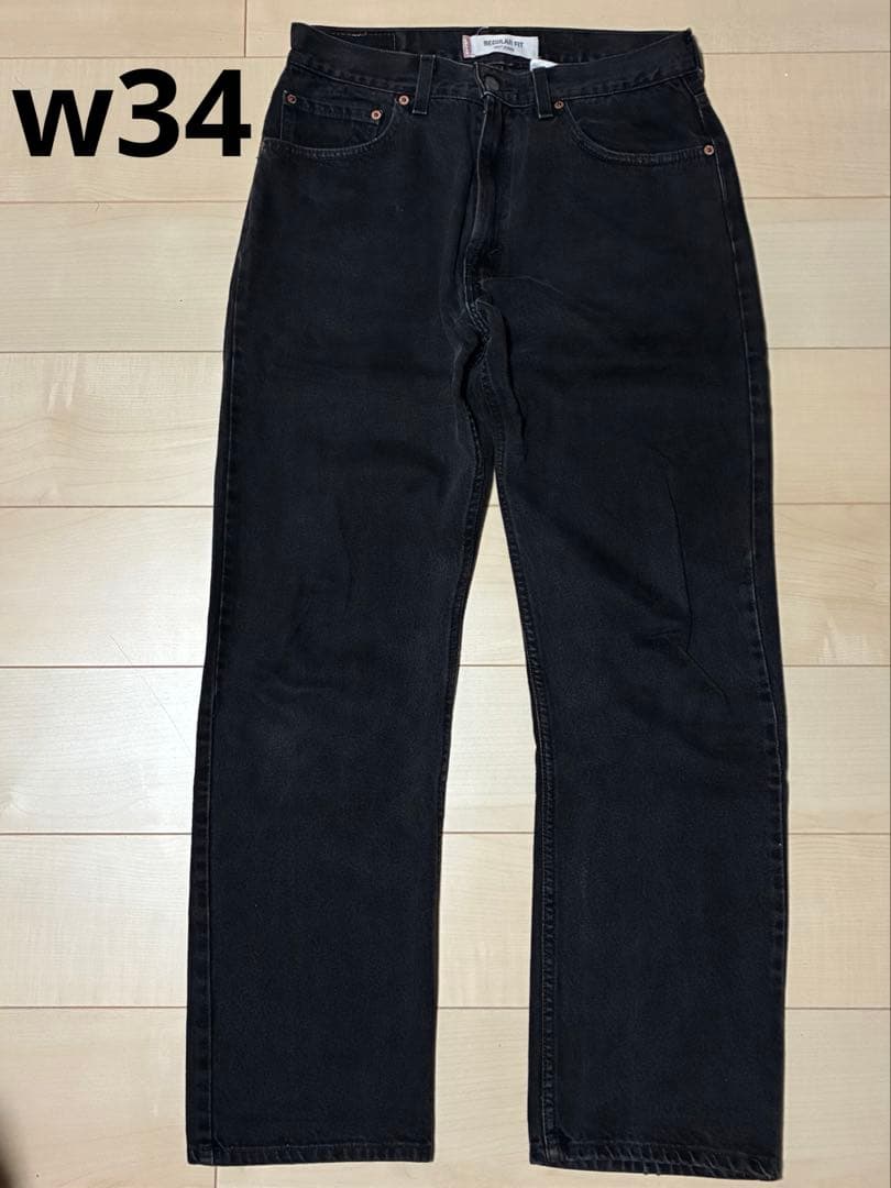 リーバイス 505 ブラック デニム w34 後染め サルファ ハイチ製 - メルカリ