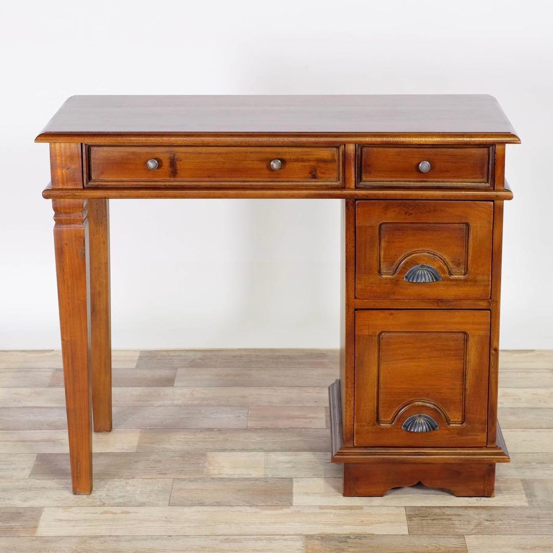 O 新品 アジアン デスク アンティーク カントリー 書斎 カフェ 机 テーブル