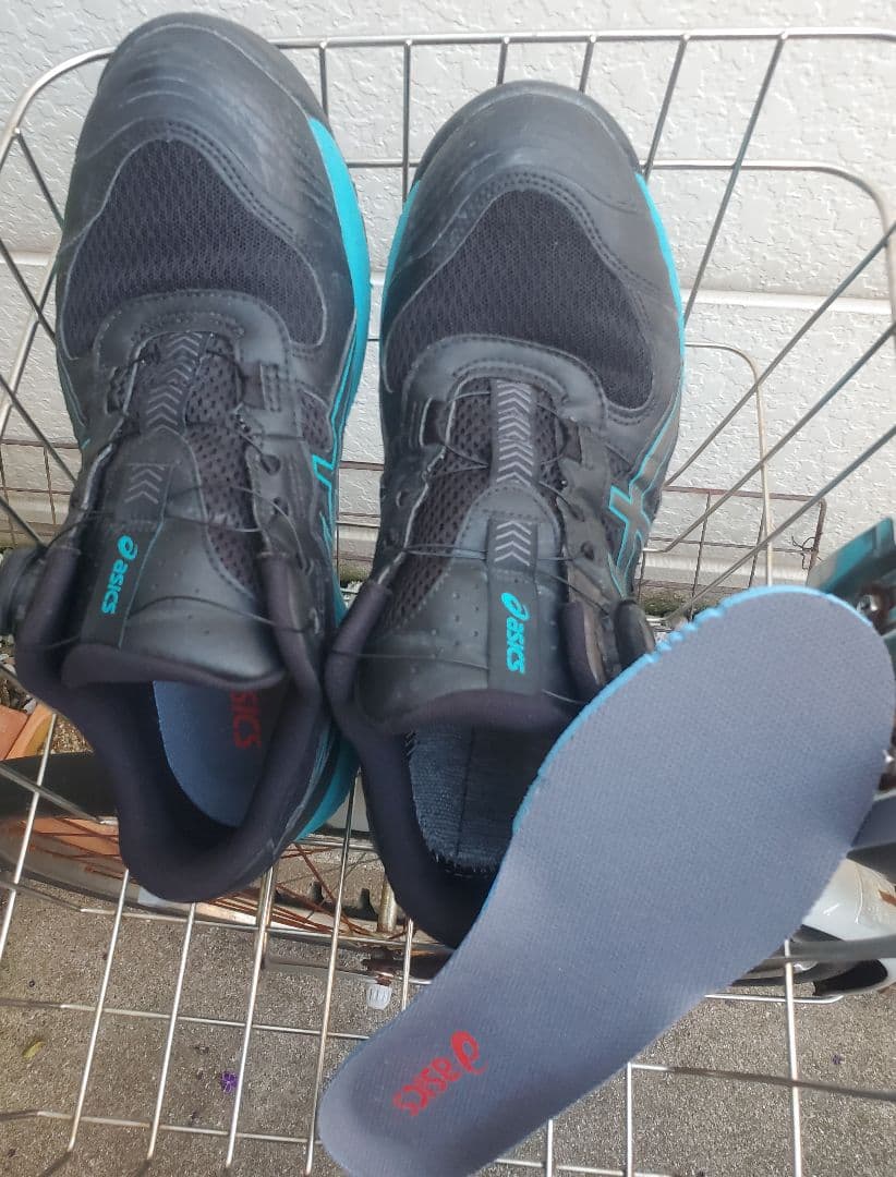 asics 安全靴 ブラック/ターコイズ