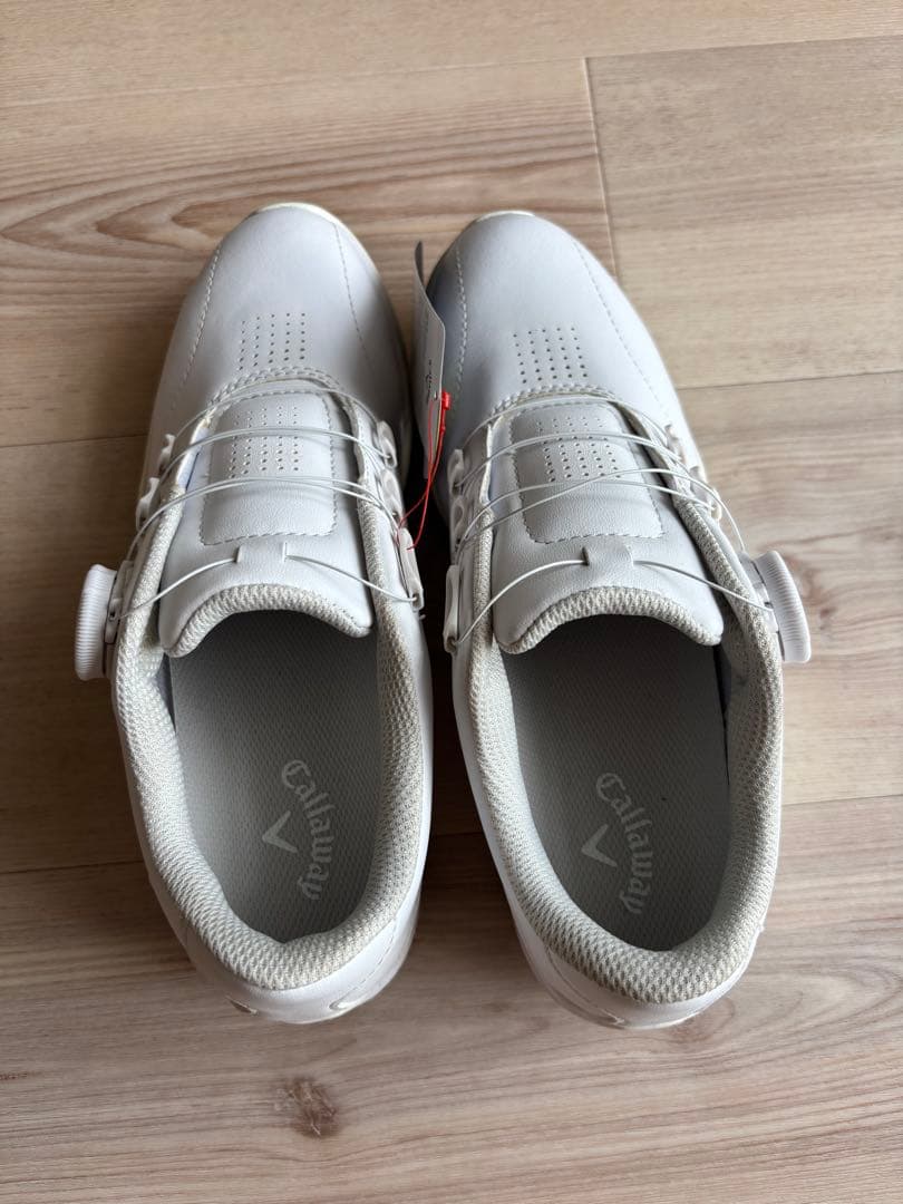 callaway 23cm ホワイト ゴルフシューズ スパイク付き