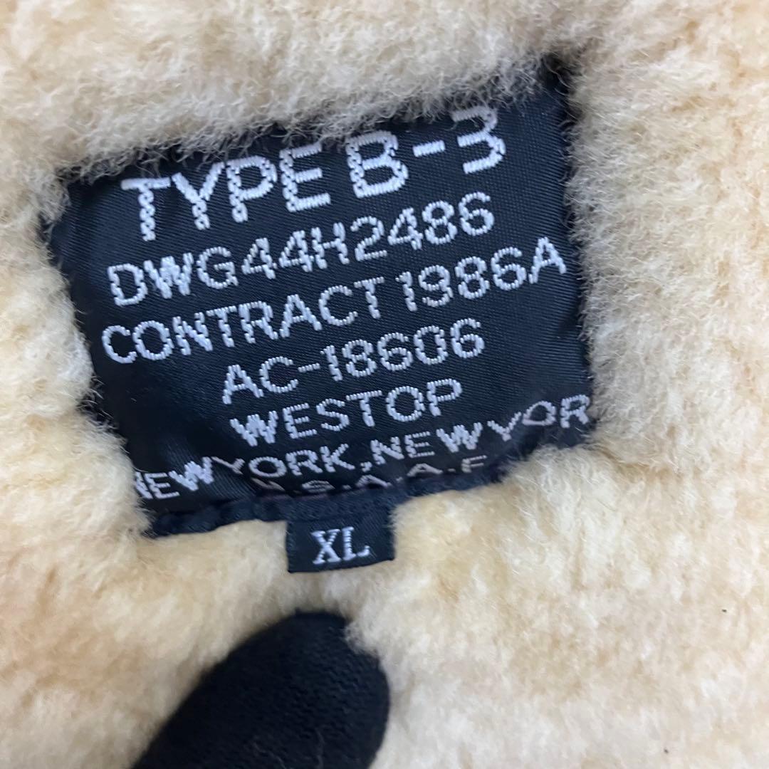 XL✨本革 羊革 レザー B-3 ムートン フライトジャケット ボア 肉厚