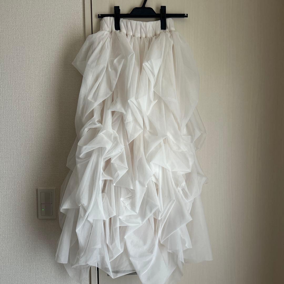 スカート thetoe Iris tulle skirt white S
