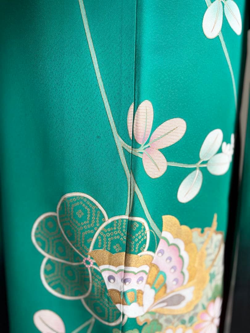 まいめろ　振袖フルセット（６点）＋草履バッグセット正絹　☆クリーニング済み