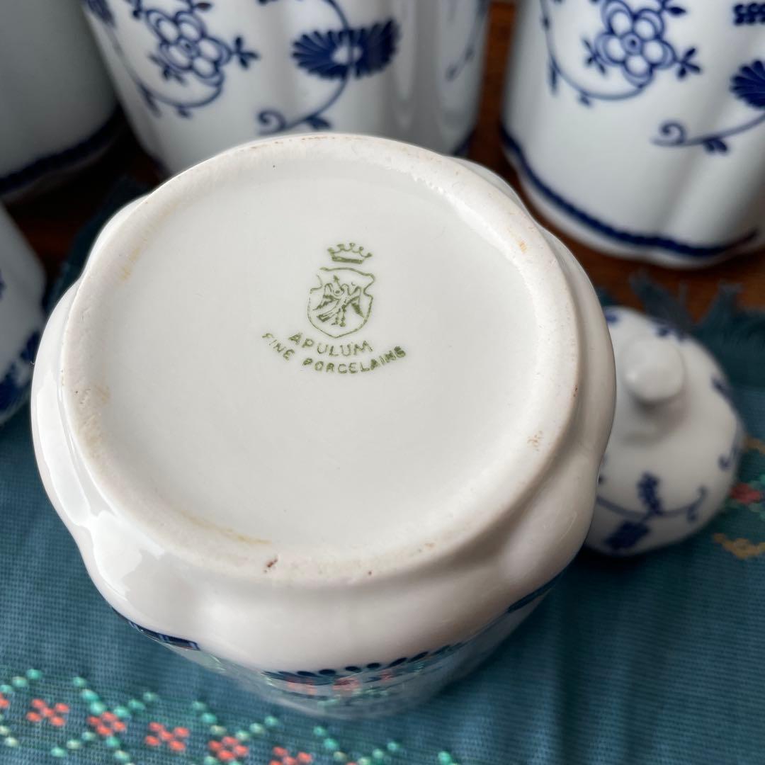 ルーマニア　APULUM社　キャニスター　砂糖　コーヒー　紅茶　塩胡椒　陶器