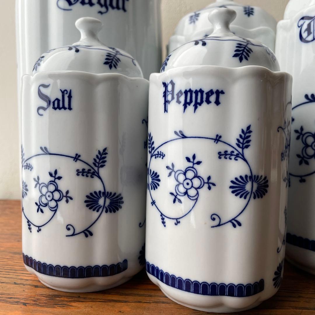 ルーマニア　APULUM社　キャニスター　砂糖　コーヒー　紅茶　塩胡椒　陶器