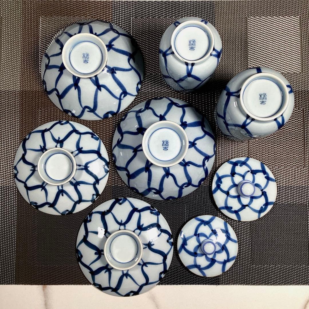 骨董品　たち吉　× 山田百貨店　夫婦　蓋付湯飲み　蓋付ご飯茶碗　ペア
