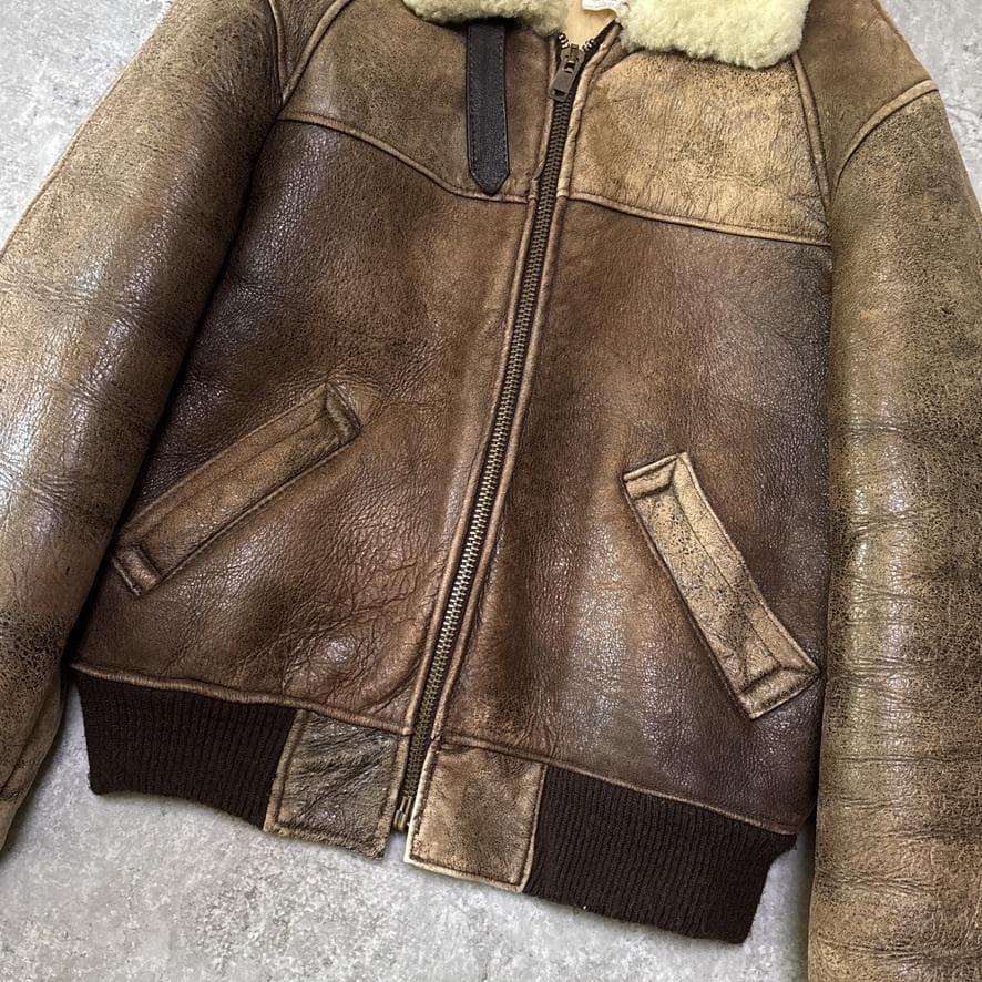USA製 SCHOTT B-6 シープスキン ムートン フライトジャケット 38