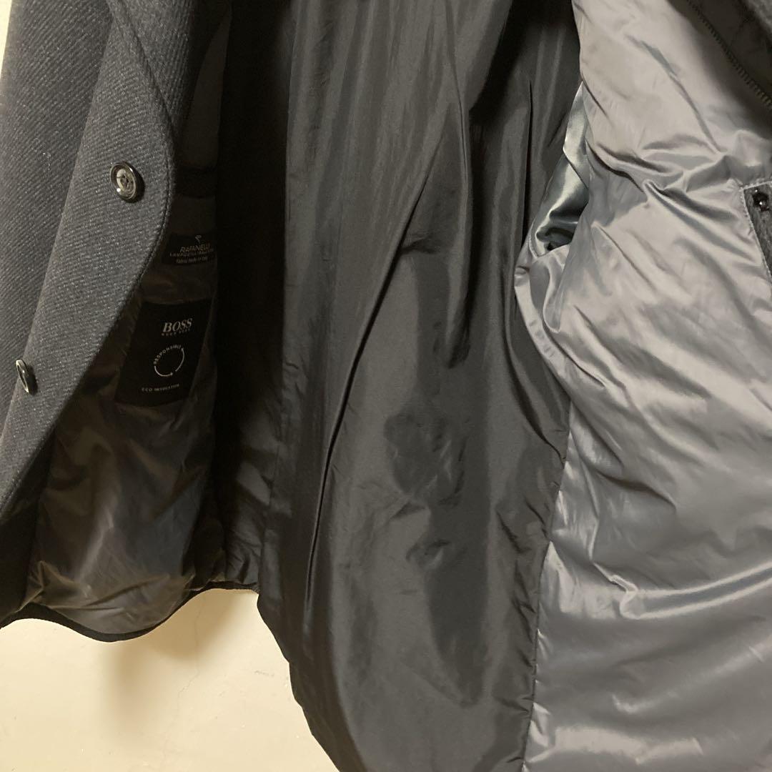 超美品 ヒューゴボス メンズ 中綿ビジネスコート