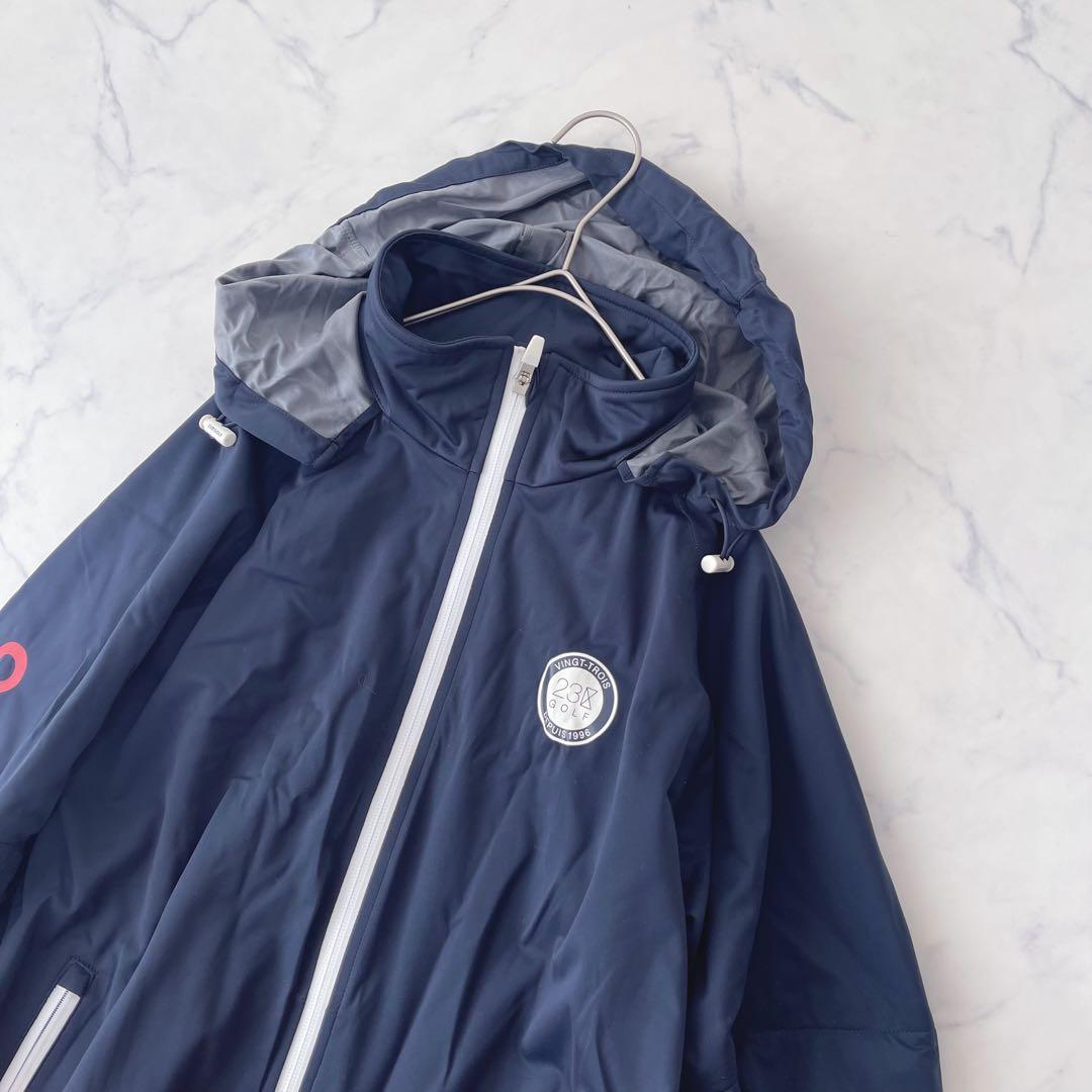 【未使用級】23区ゴルフ レインウェア セットアップ 上下 ネイビー M〜L