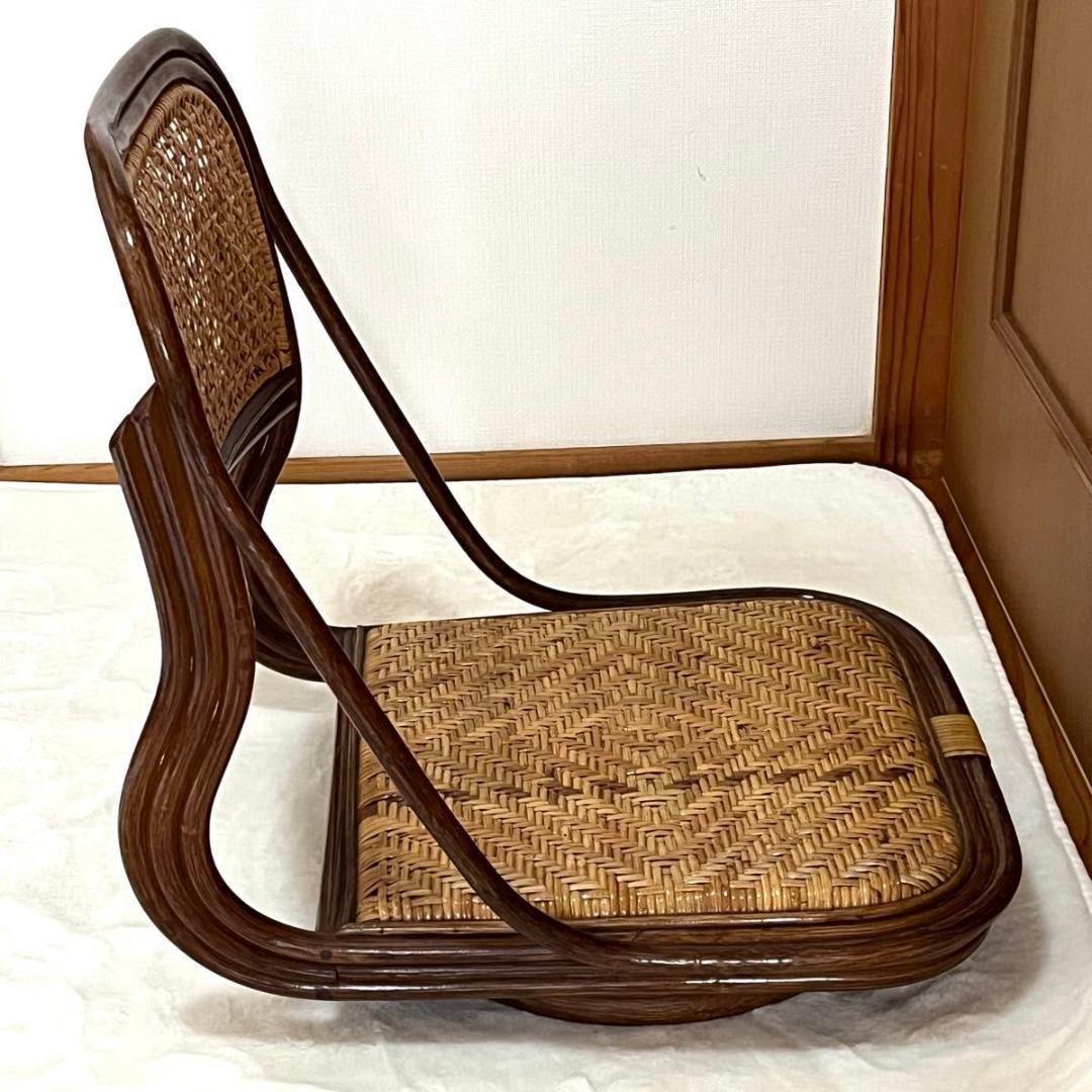 ラタン 回転座椅子 レトロ　ヴィンテージ　ラタンチェア　ロータイプ　2脚セット