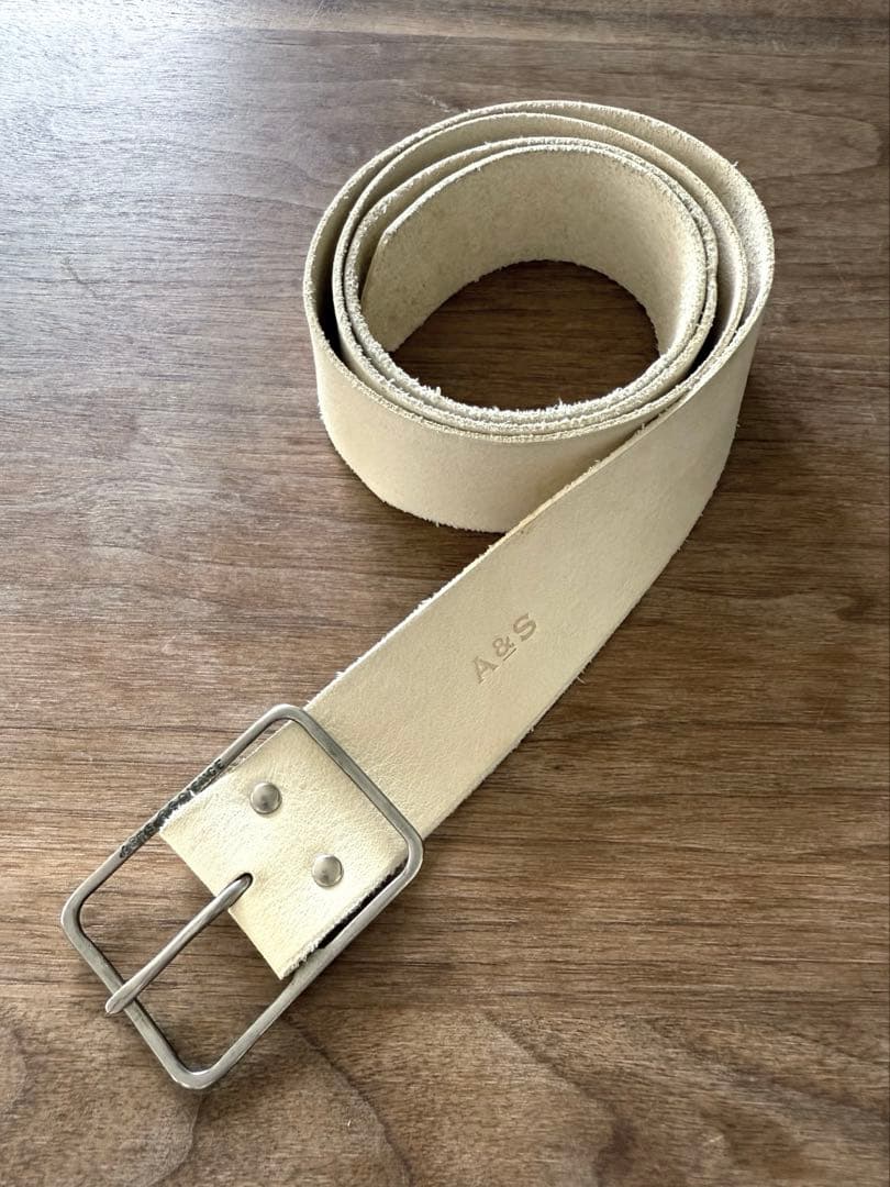 A&S アイボリー Thin buckle belt M