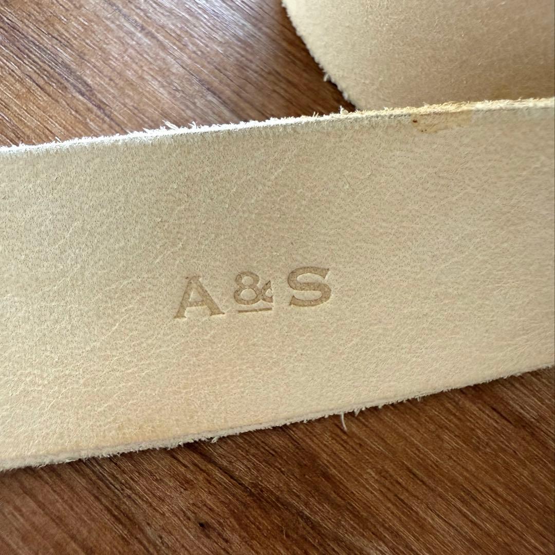 A&S アイボリー Thin buckle belt M
