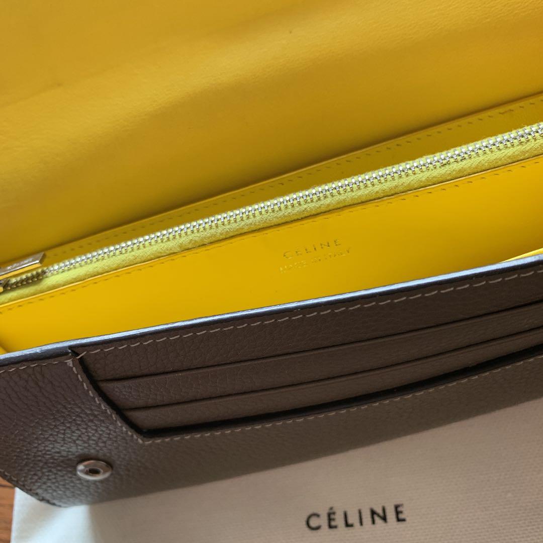 CELINE長財布 スリ×イエロー バイカラー人気色
