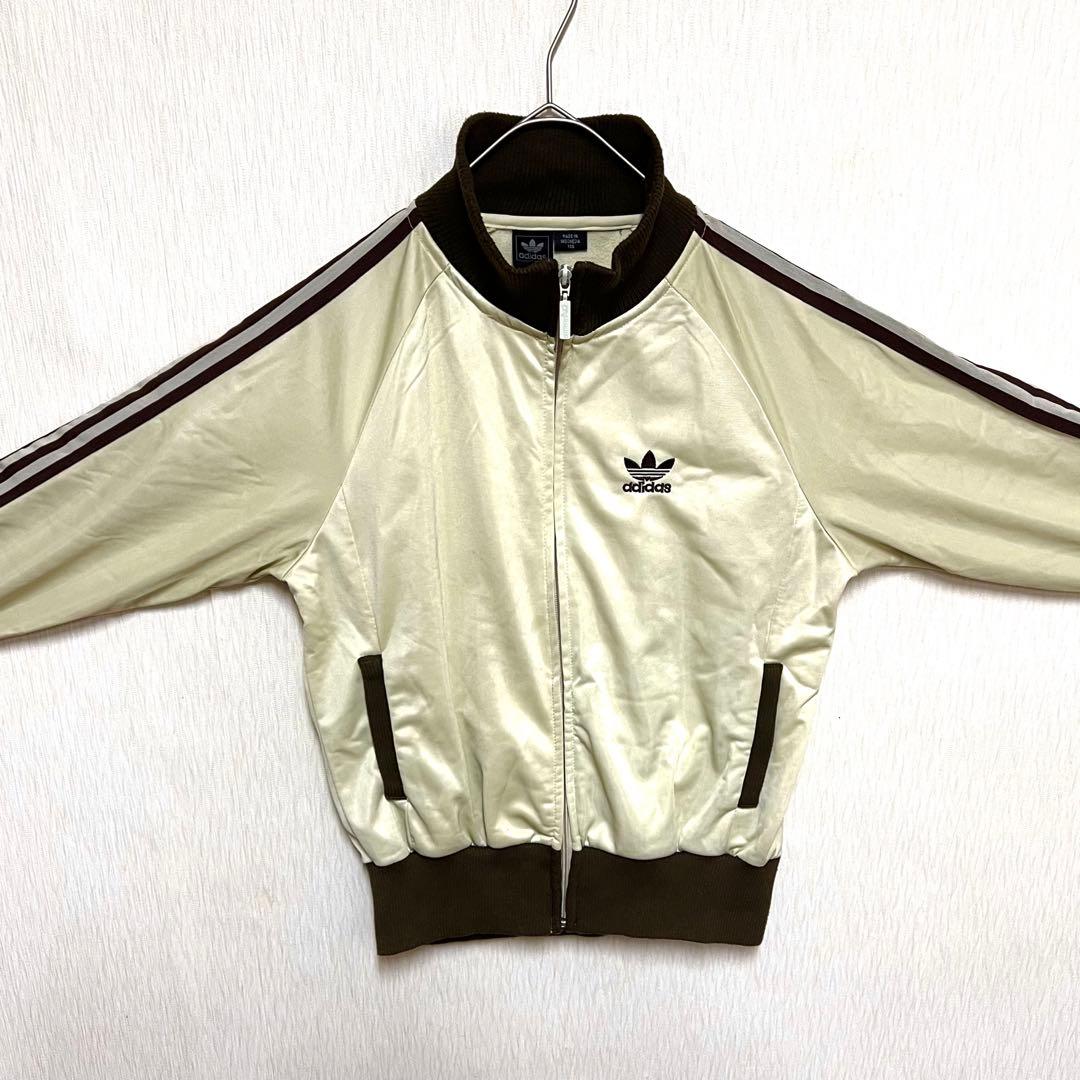 【レアカラー‼️】adidasトラックジャケット ベージュブラウン L 短丈 古着