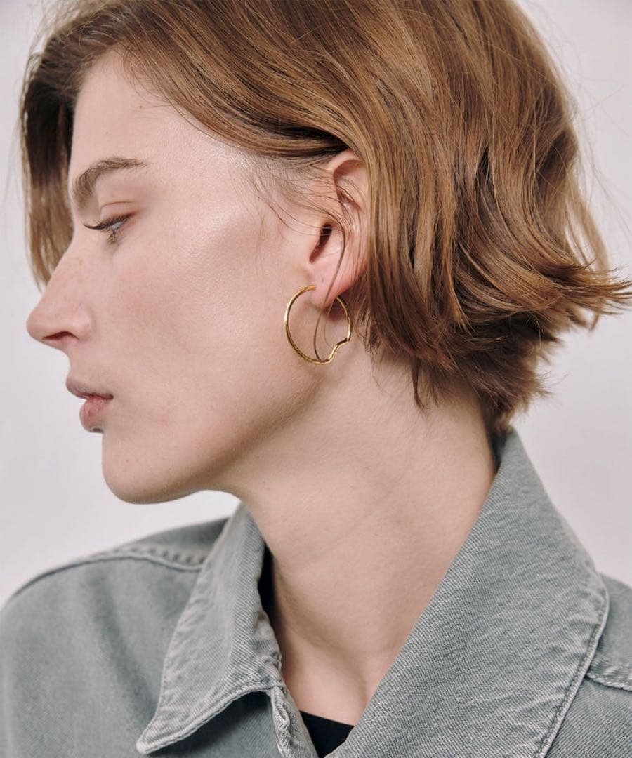 【美品】MARIA BLACK  25 HOOP GOLD