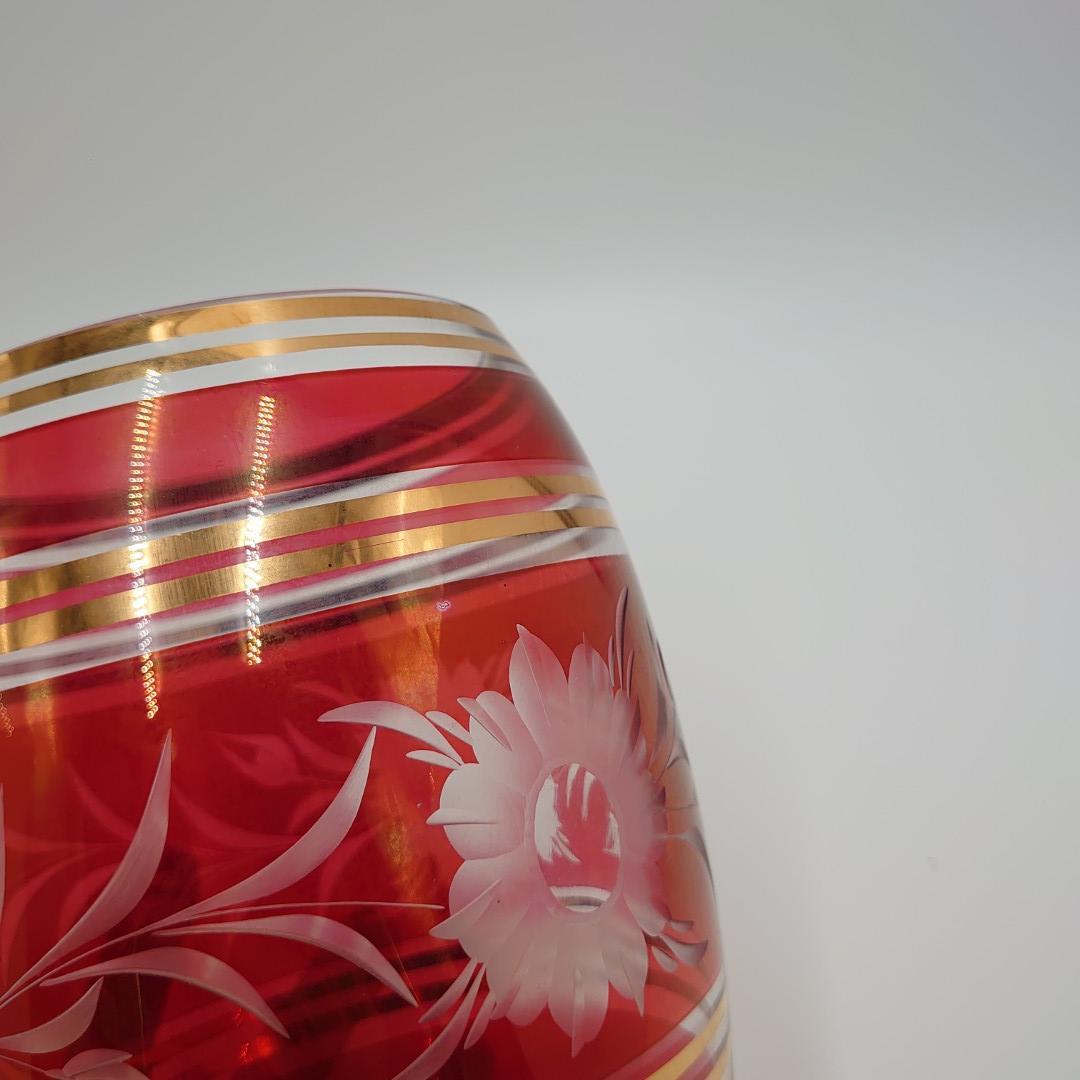 468 ボヘミアングラス 花瓶 チェコスロバキア - メルカリ