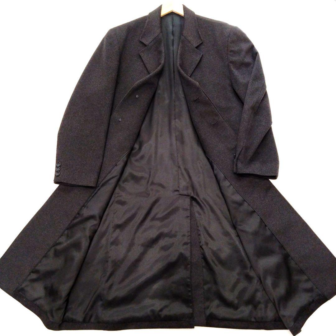 カシミヤ100% チェスターコート ロングコート ダークグレー LL XL