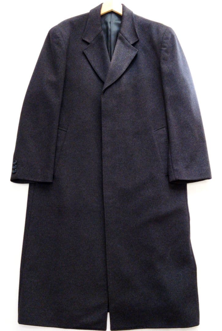 カシミヤ100% チェスターコート ロングコート ダークグレー LL XL