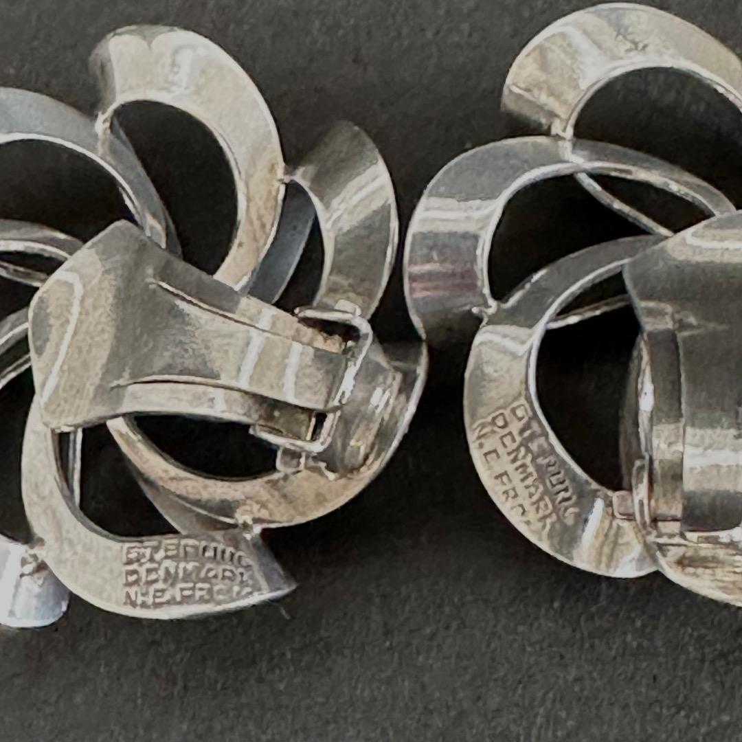 【美品！現品限り】N.E.From 銀の花 ブローチ &イヤリングセット