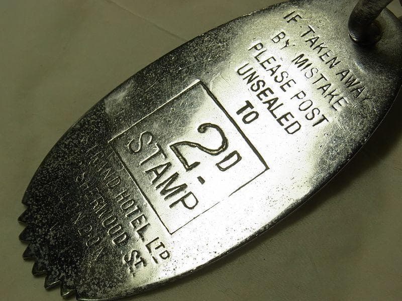 イギリス ロンドン ヴィンテージ 2D STAMPホテル ルームキー タグ付き