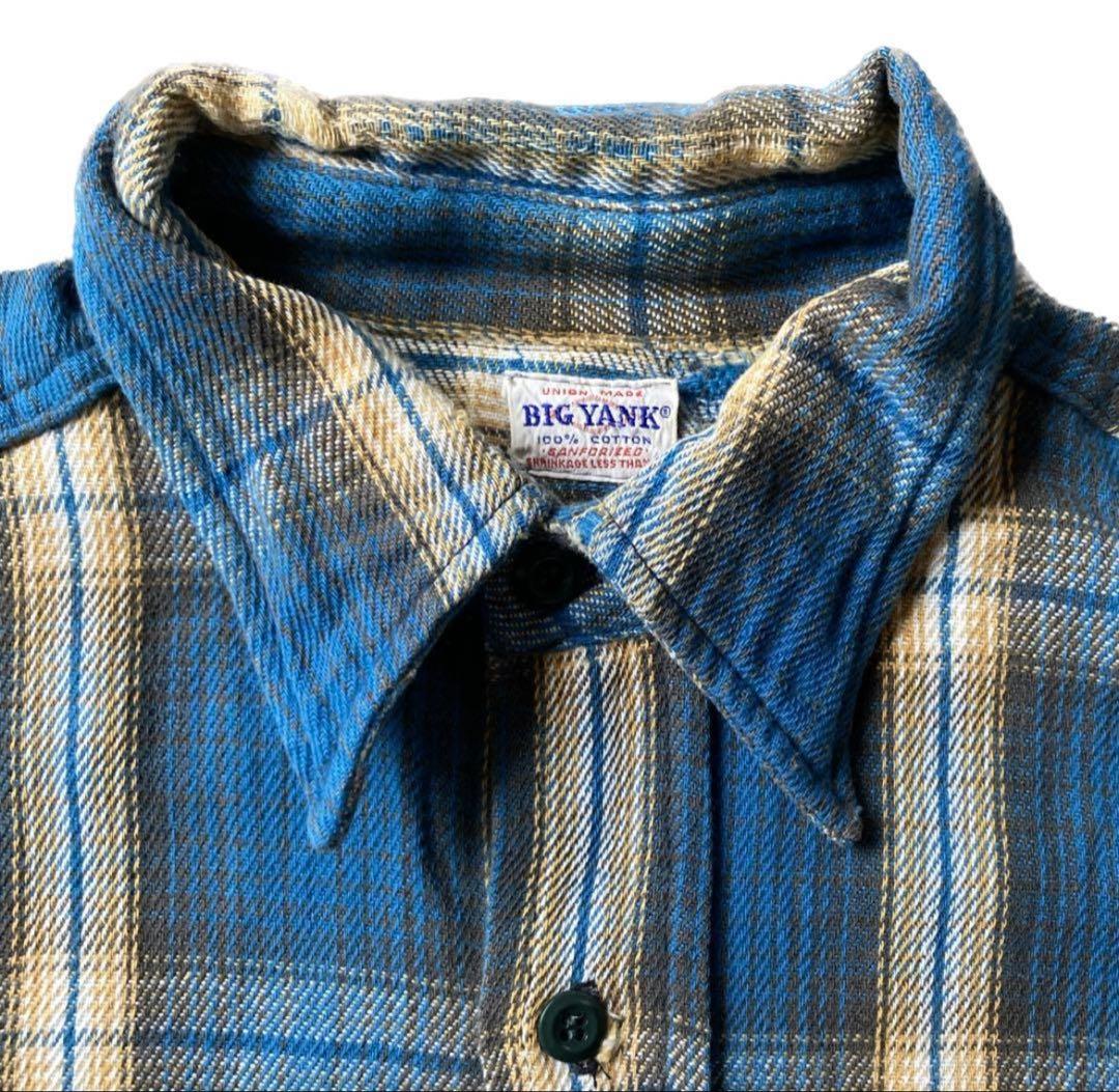 傑作】60s BIG YANK マチ付きチェックネルシャツ 超絶好配色 M相当