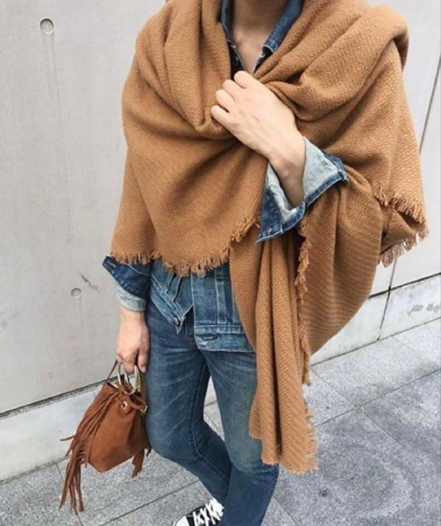 MUSE de Deuxieme Classe カシミヤ 大判ストール キャメル｜MUSE de