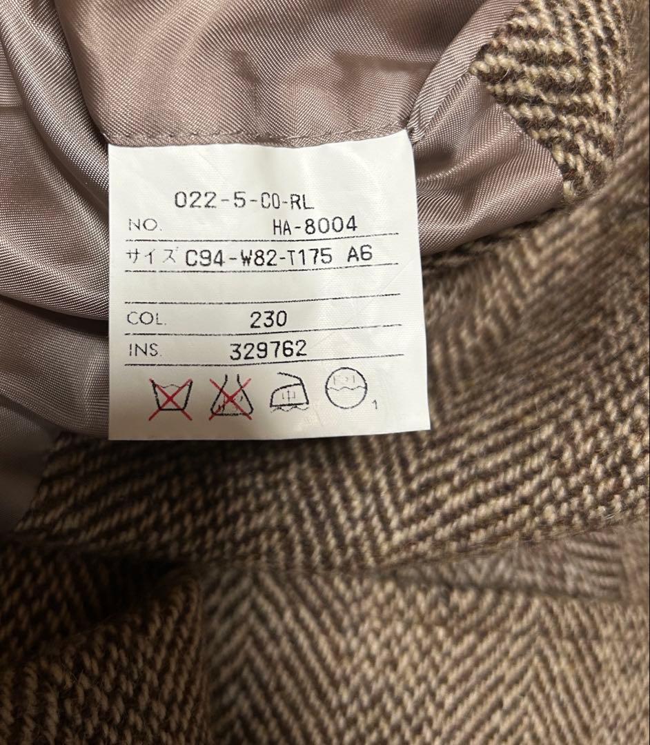 ラルフローレン　ツイードコート　一枚袖　茶