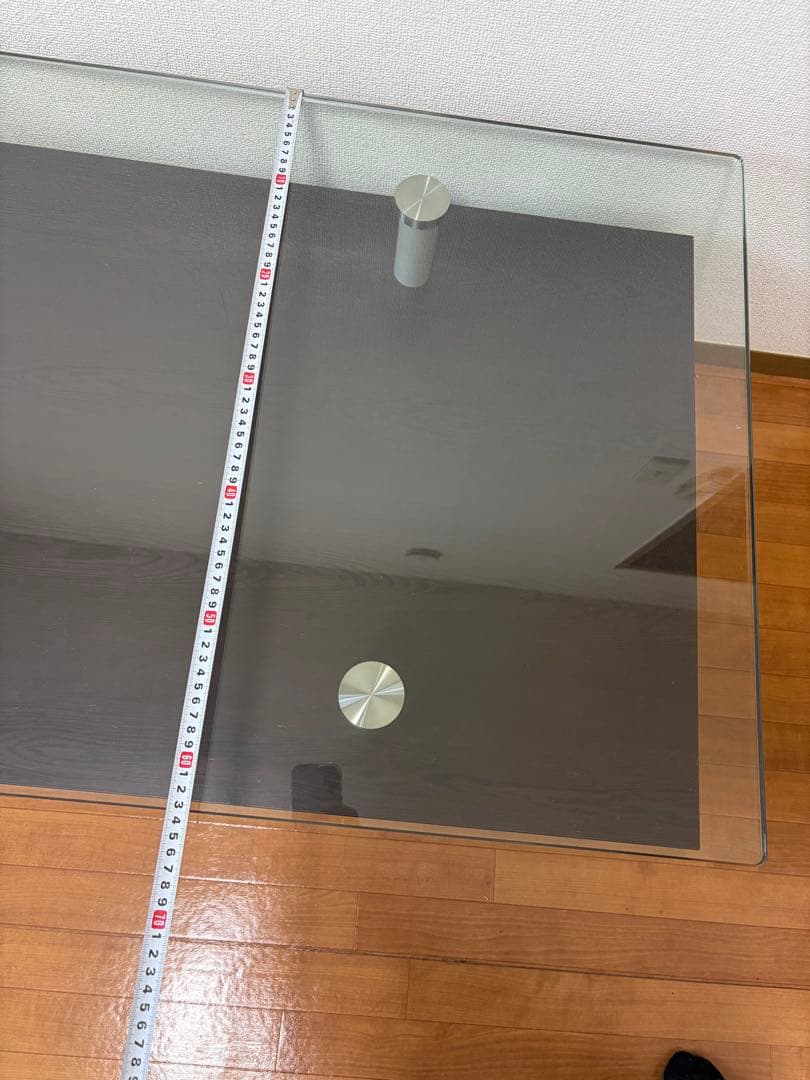 モダンガラステーブル ダークブラウン