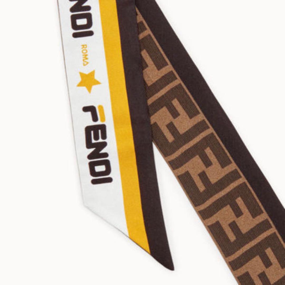 美品 FENDI フェンディ スカーフ ラッピー シルク FILA ズッカ ロゴ