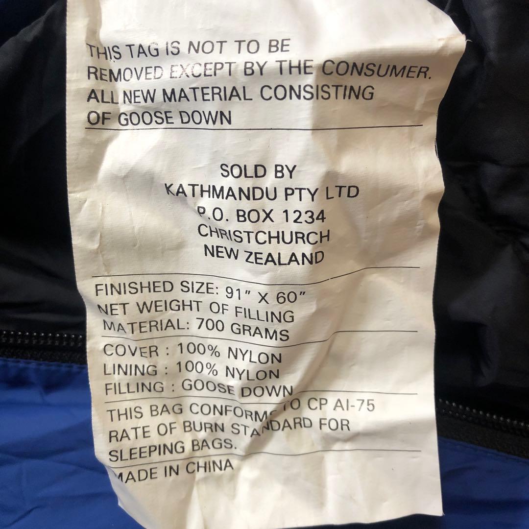 アウトドア寝具 KATHMANDU  DOWN SLEEPING BAG NAVI