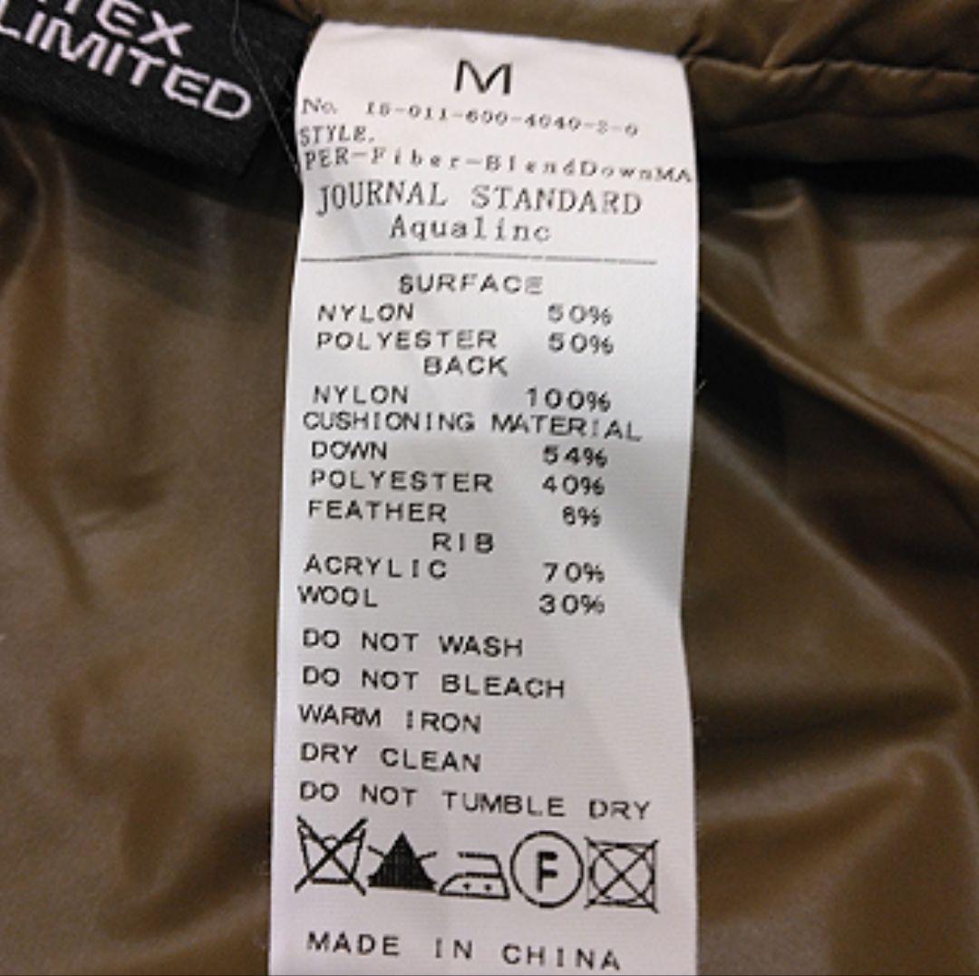 美品】ジャーナルスタンダード アクアリンク ダウン MA1 オリーブ Mサイズ