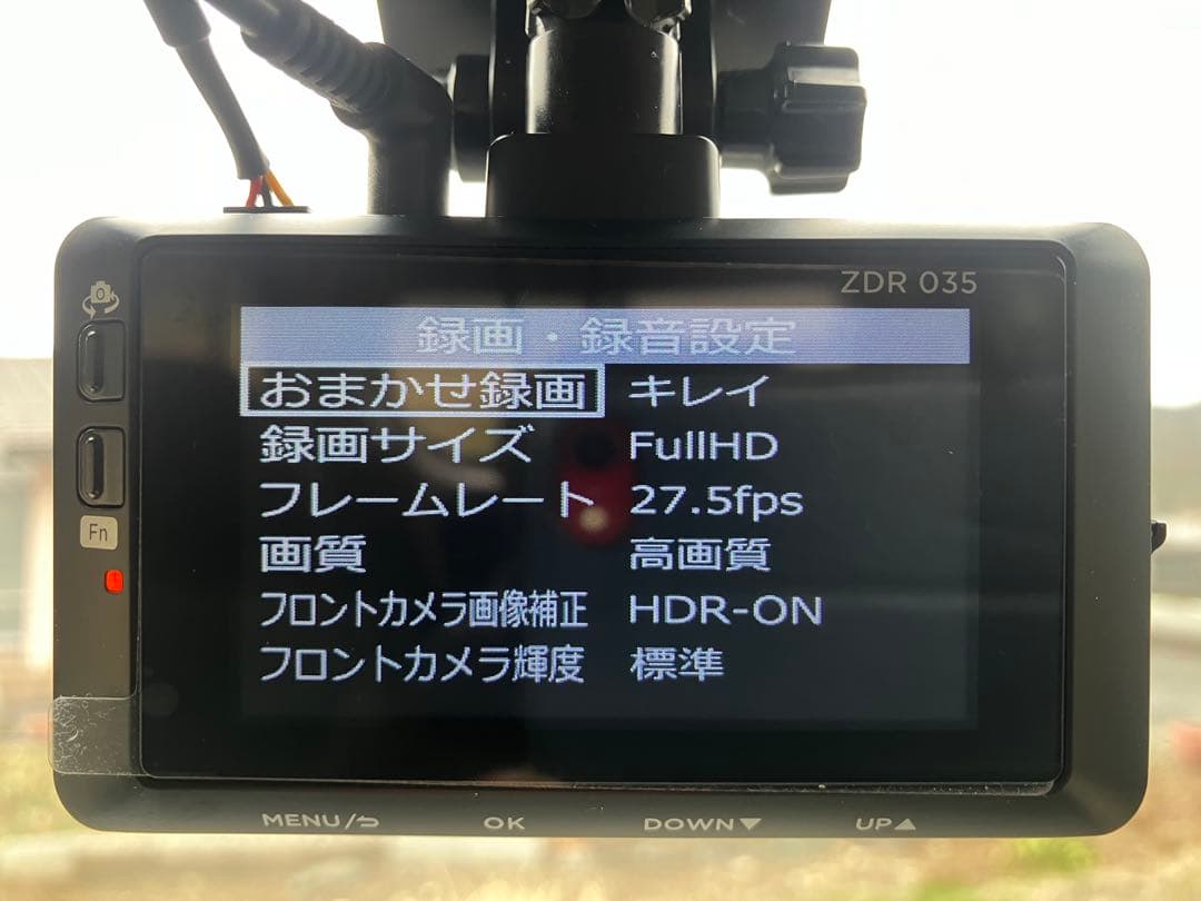 コムテック ZDR-035 前後2カメラ ドライブレコーダー 作動OK！