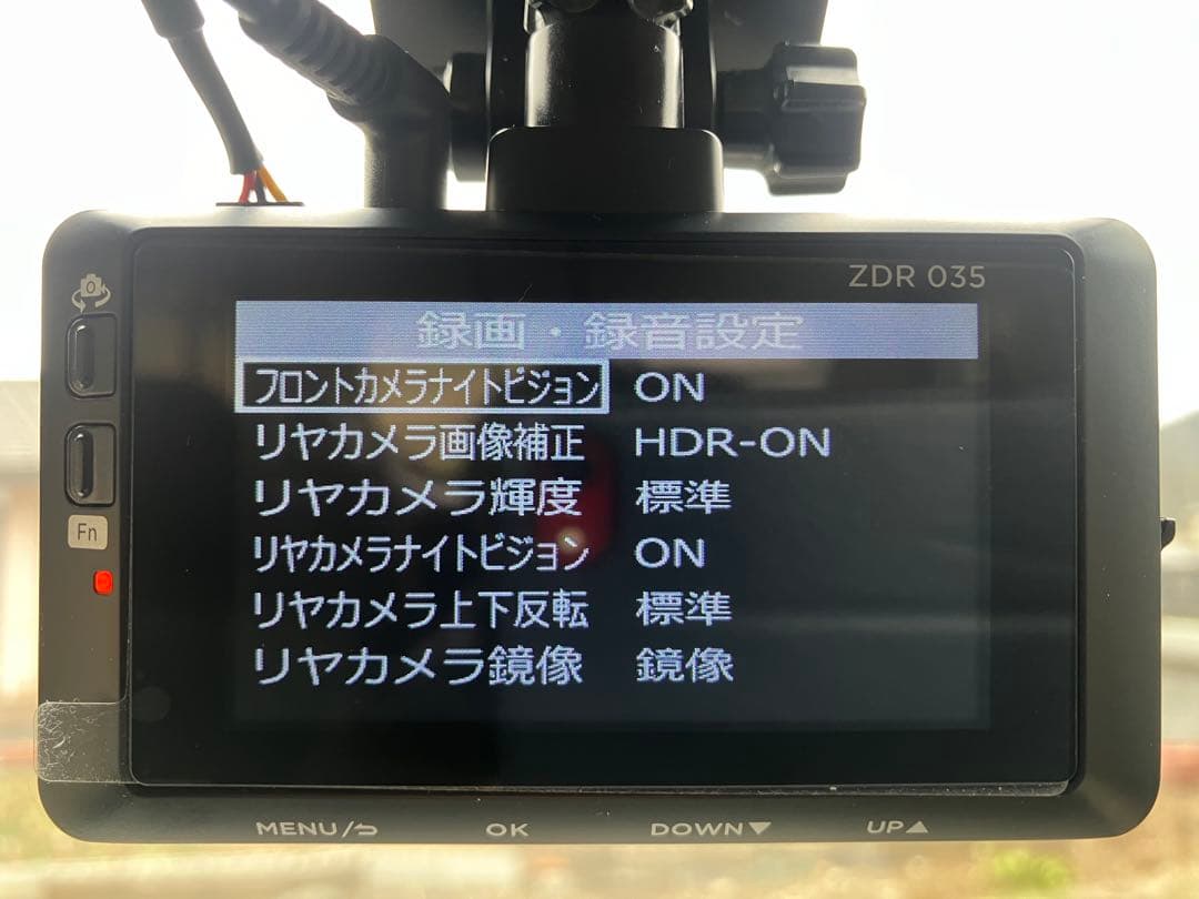 コムテック ZDR-035 前後2カメラ ドライブレコーダー 作動OK！