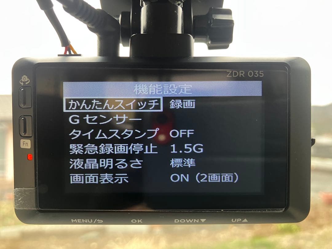 コムテック ZDR-035 前後2カメラ ドライブレコーダー 作動OK！