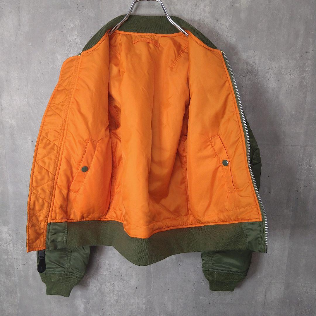 ✨美品 アルファインダストリーズ MA-1 フライトジャケット カーキ オレンジ