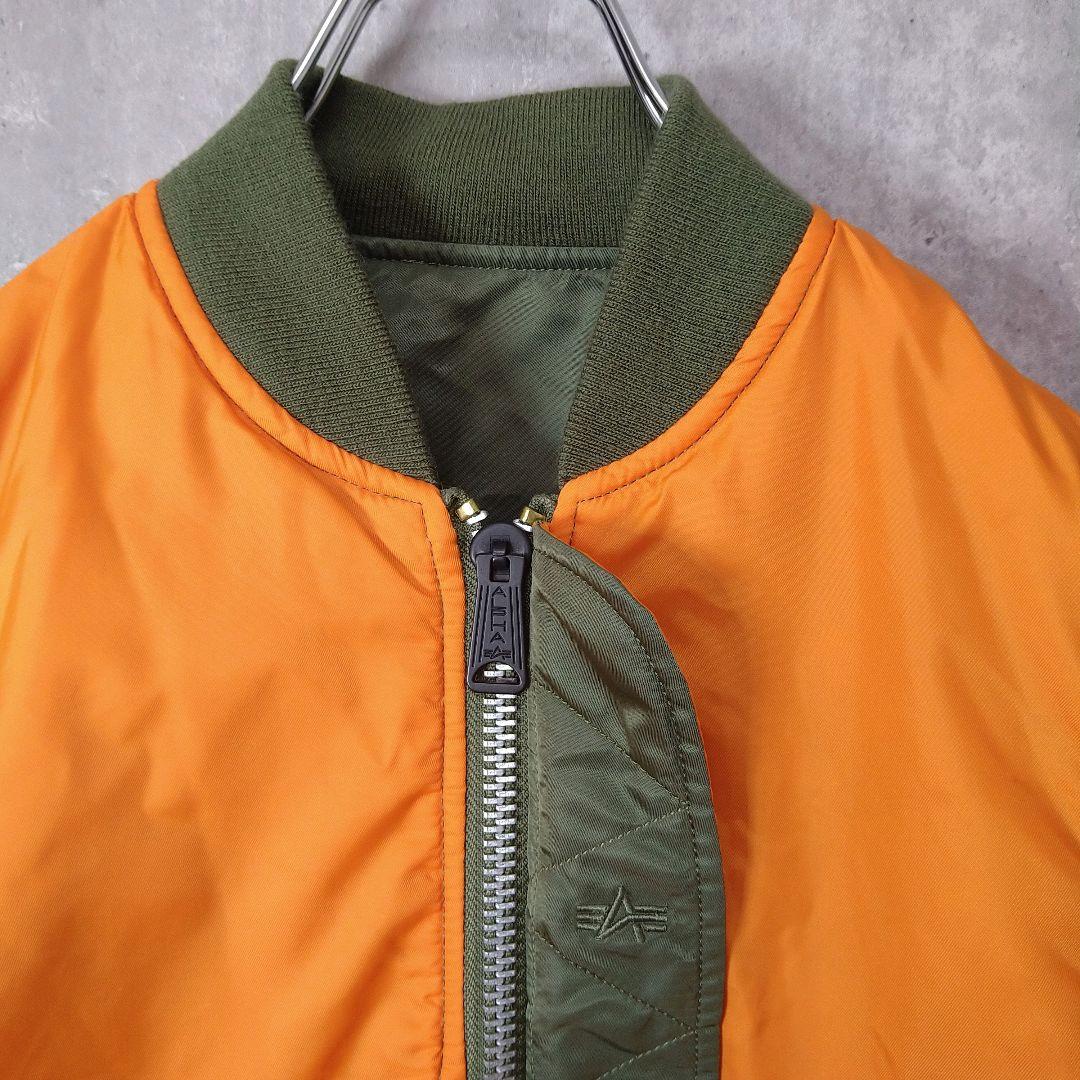 ✨美品 アルファインダストリーズ MA-1 フライトジャケット カーキ オレンジ