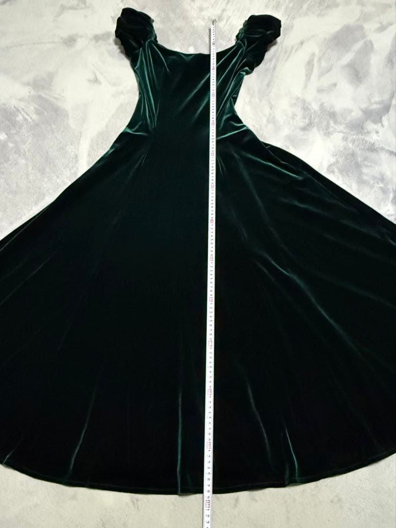 u'ino! ハワイ　ベロア　ドレス　グリーン　S フラダンス　衣装