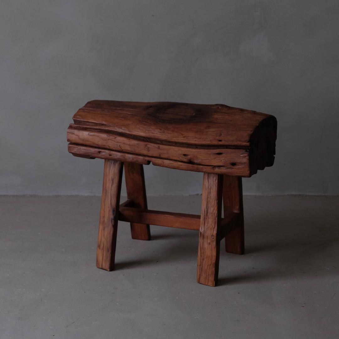 オールドチーク 1人掛けベンチ A　スツール チェア 椅子 プリミティブ 古道具