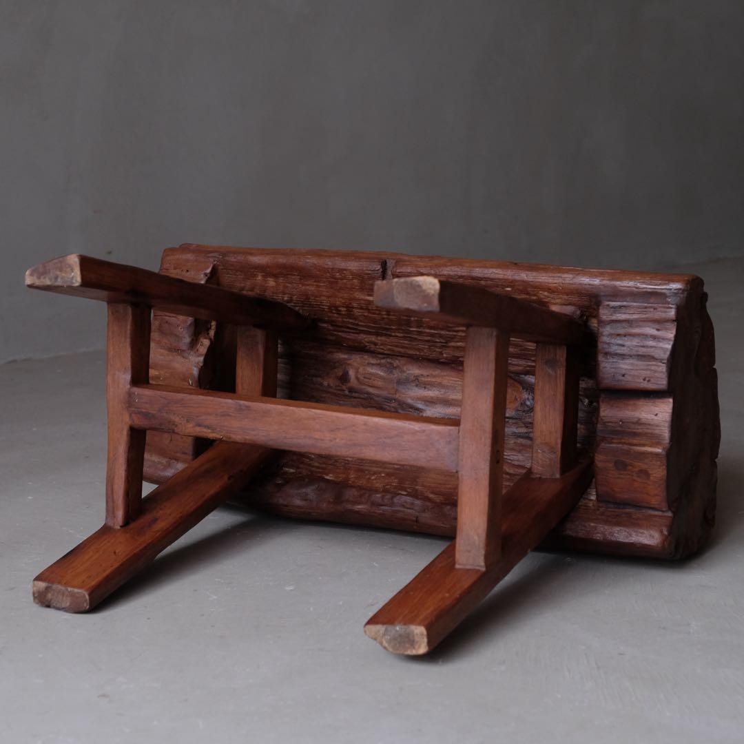 オールドチーク 1人掛けベンチ A　スツール チェア 椅子 プリミティブ 古道具