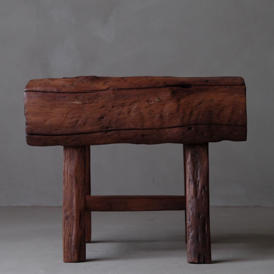 オールドチーク 1人掛けベンチ A　スツール チェア 椅子 プリミティブ 古道具