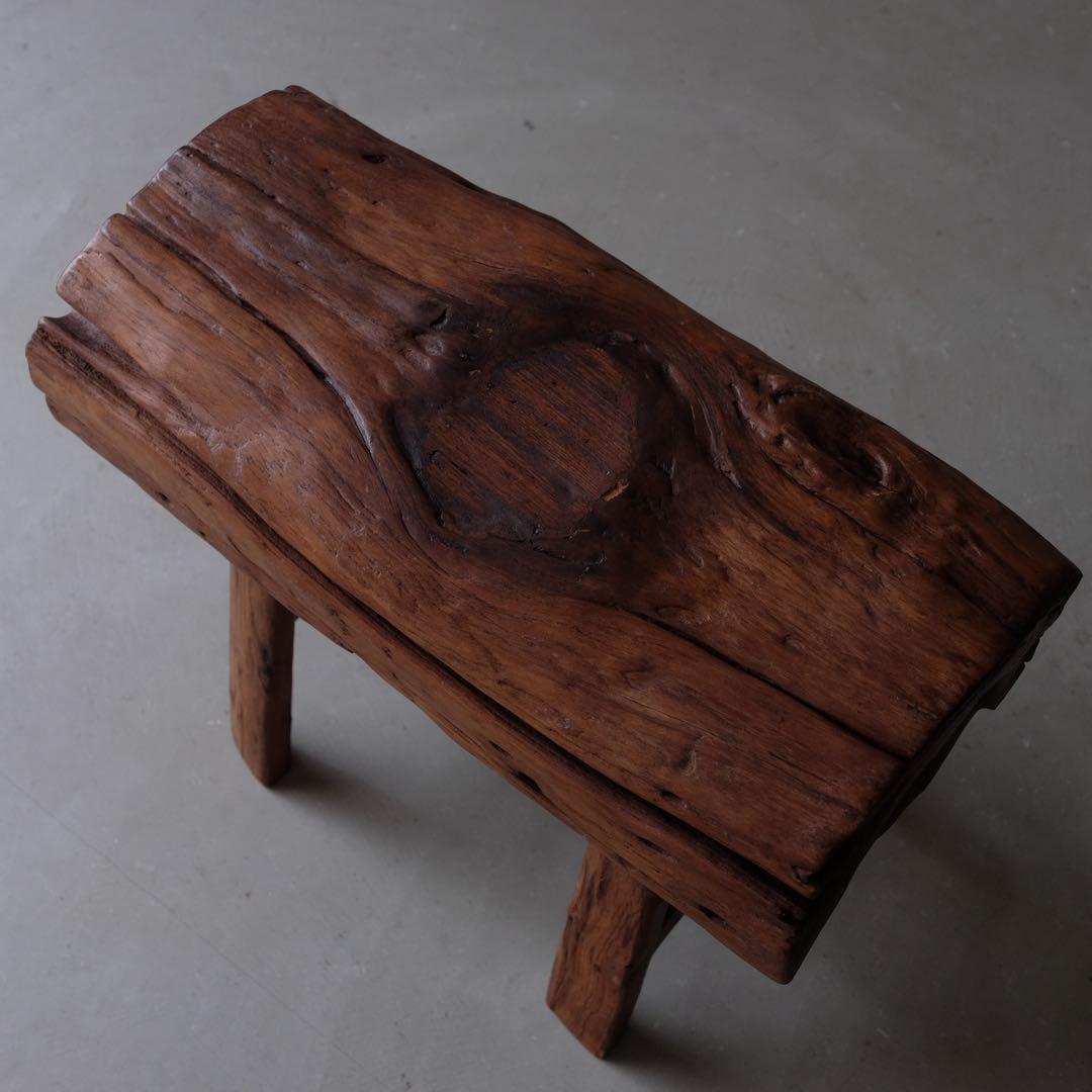 オールドチーク 1人掛けベンチ A　スツール チェア 椅子 プリミティブ 古道具