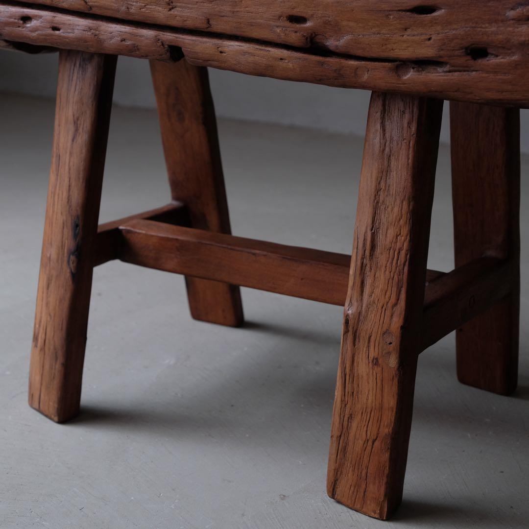 オールドチーク 1人掛けベンチ A　スツール チェア 椅子 プリミティブ 古道具