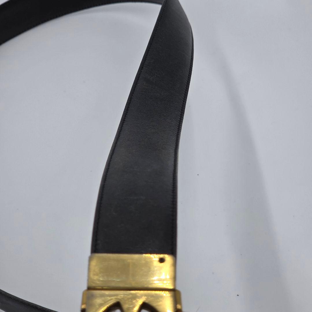 CHANEL シャネル　リバーシブル　ベルト　黒×茶色　レザー　90/36