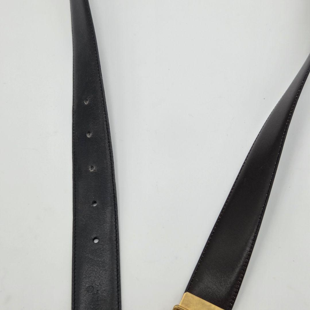 CHANEL シャネル　リバーシブル　ベルト　黒×茶色　レザー　90/36