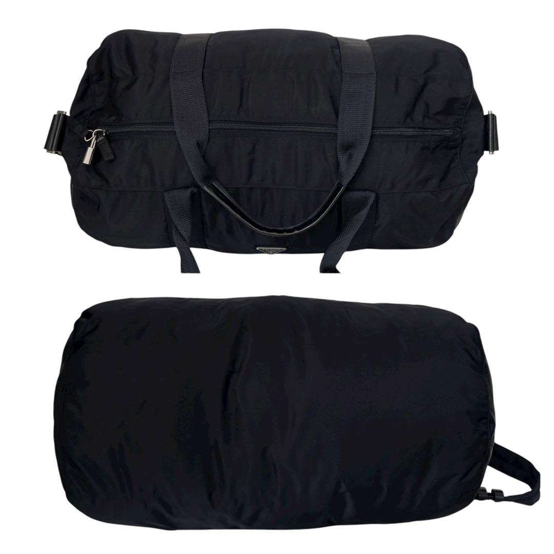 極美品　プラダ　三角ロゴ　ナイロン　ボストンバッグ　2way　ブラック　5084