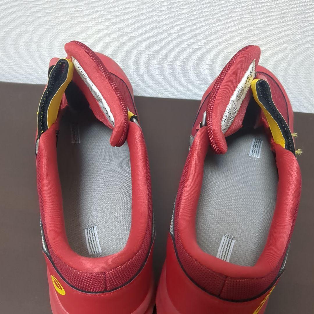 asics 安全靴 レッド/イエロー マジックテープ