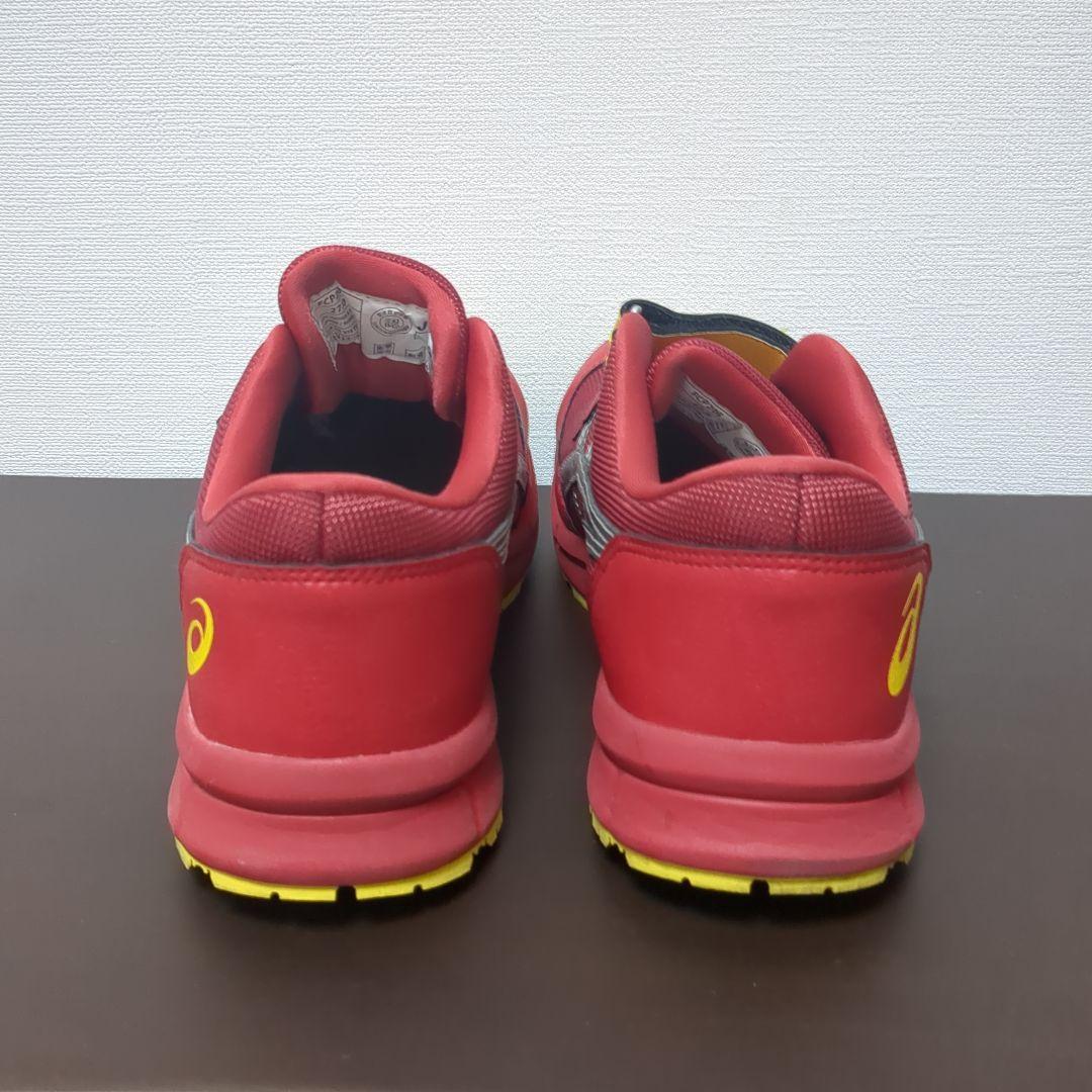 asics 安全靴 レッド/イエロー マジックテープ