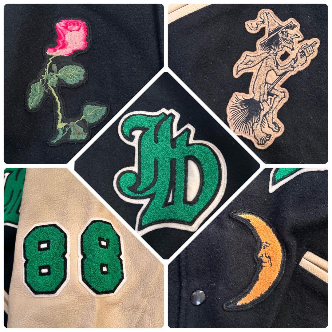 JieDa x SKOOKUM スタジャン アームレザー切替 22AW ワッペン