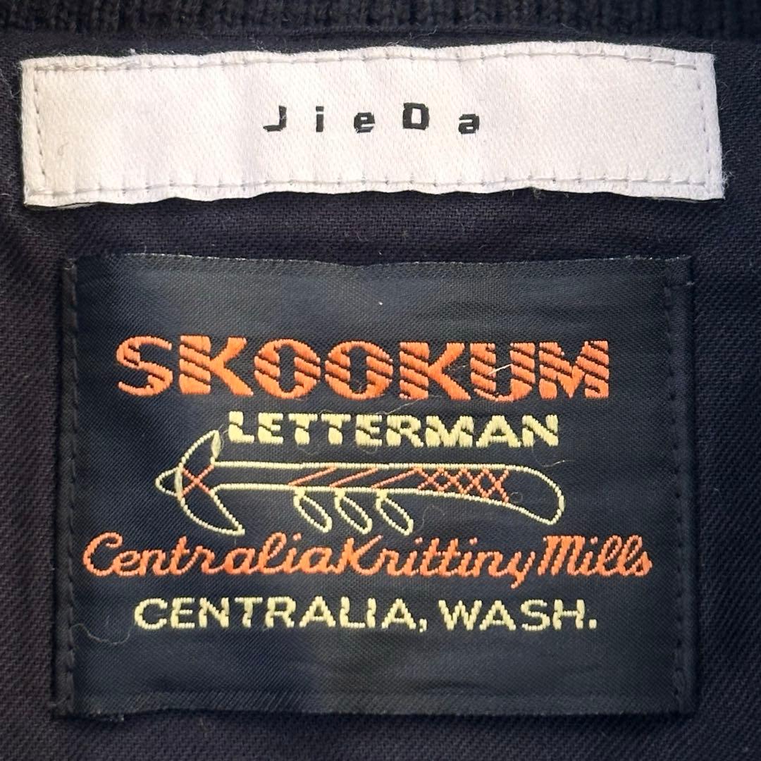 JieDa x SKOOKUM スタジャン アームレザー切替 22AW ワッペン