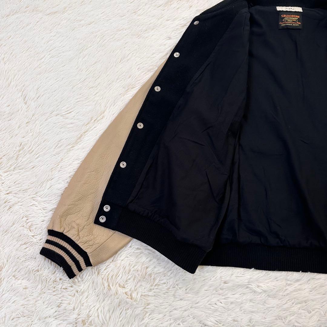 JieDa x SKOOKUM スタジャン アームレザー切替 22AW ワッペン